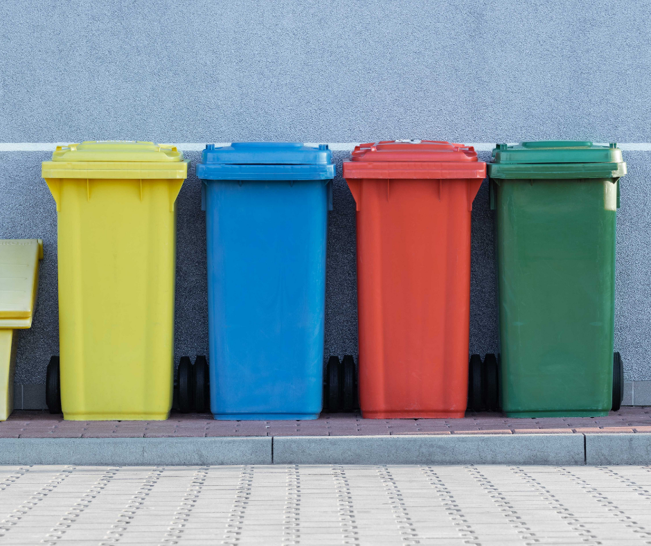 recycling resin codes and colorful bins